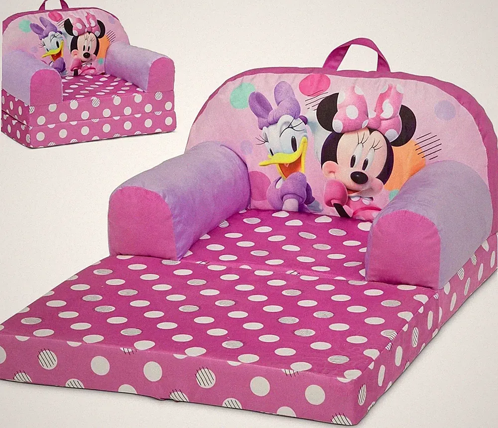 Delta Children Cozee Buddy Flip-out Minnie Mouse Chair Pink Foldable For Kids