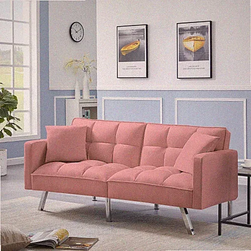 Futon Couch Sleeper Sofa Bed Convertible Loveseat Reclining Sofa Bed with Pillow