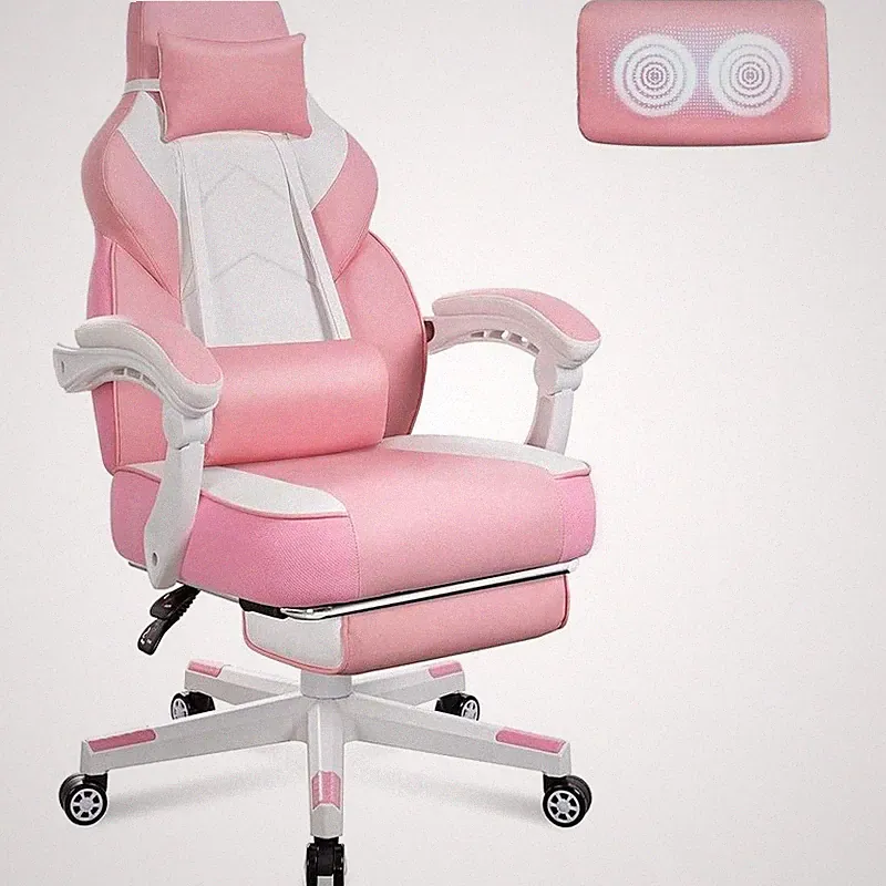 Heavy Duty Gaming Chair W/ USB Massage Wide Seat 160° Recliner & Footrest