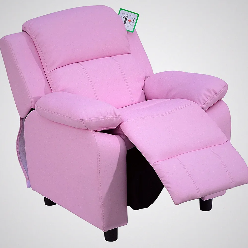 HOMOM Kids Recliner Armchair PU Leather Game Chair Children Sofa Seat Pink