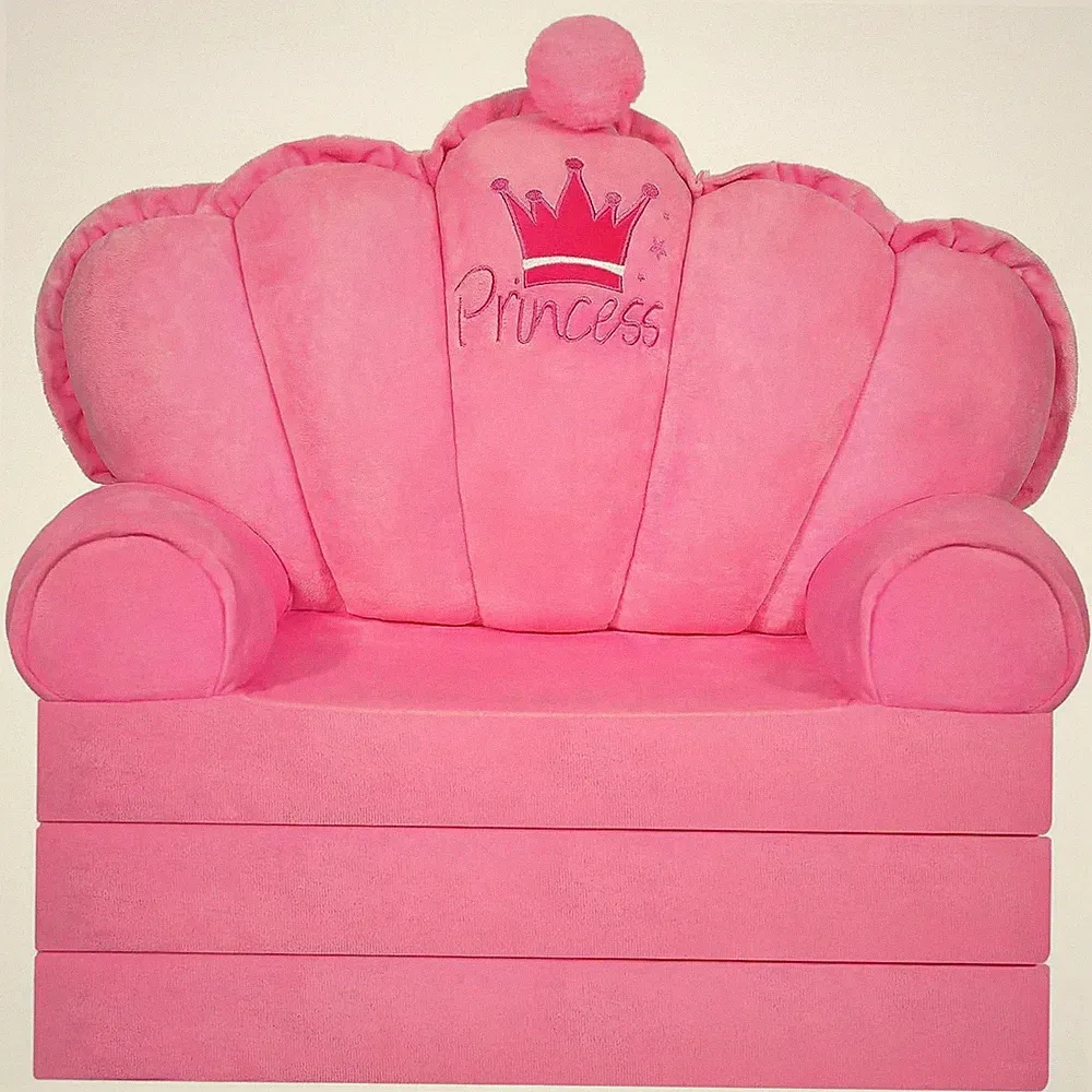 Pink Toddler Chair Kids Sofa Lounger Toddler Bed Couch for SeatingSoft Prince...