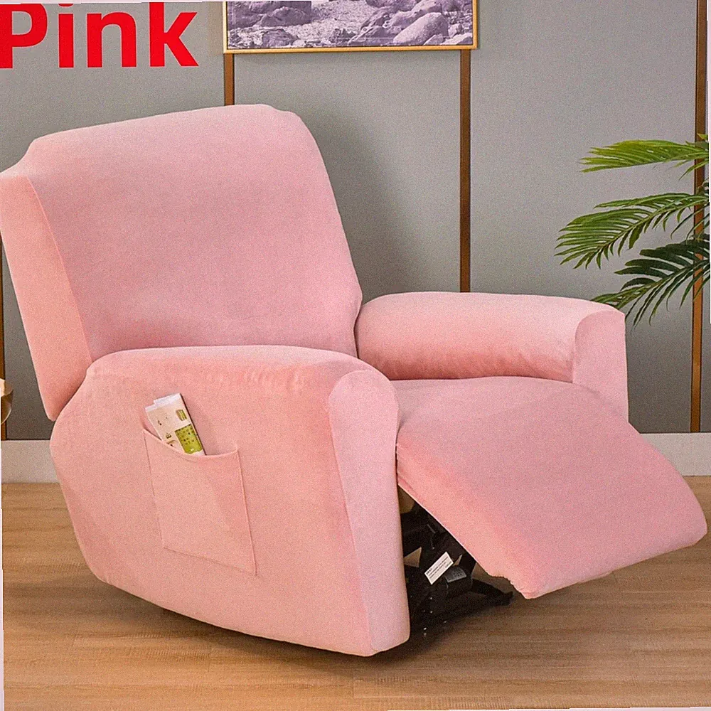 Recliner Chair Sofa Slipcover Velvet Solid Fit Furniture DIY Protector Removable