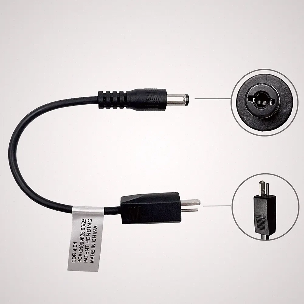 Recliner Raffel Systems Conversion Cable Round Barrel Plug to 2 Pin Male Plug