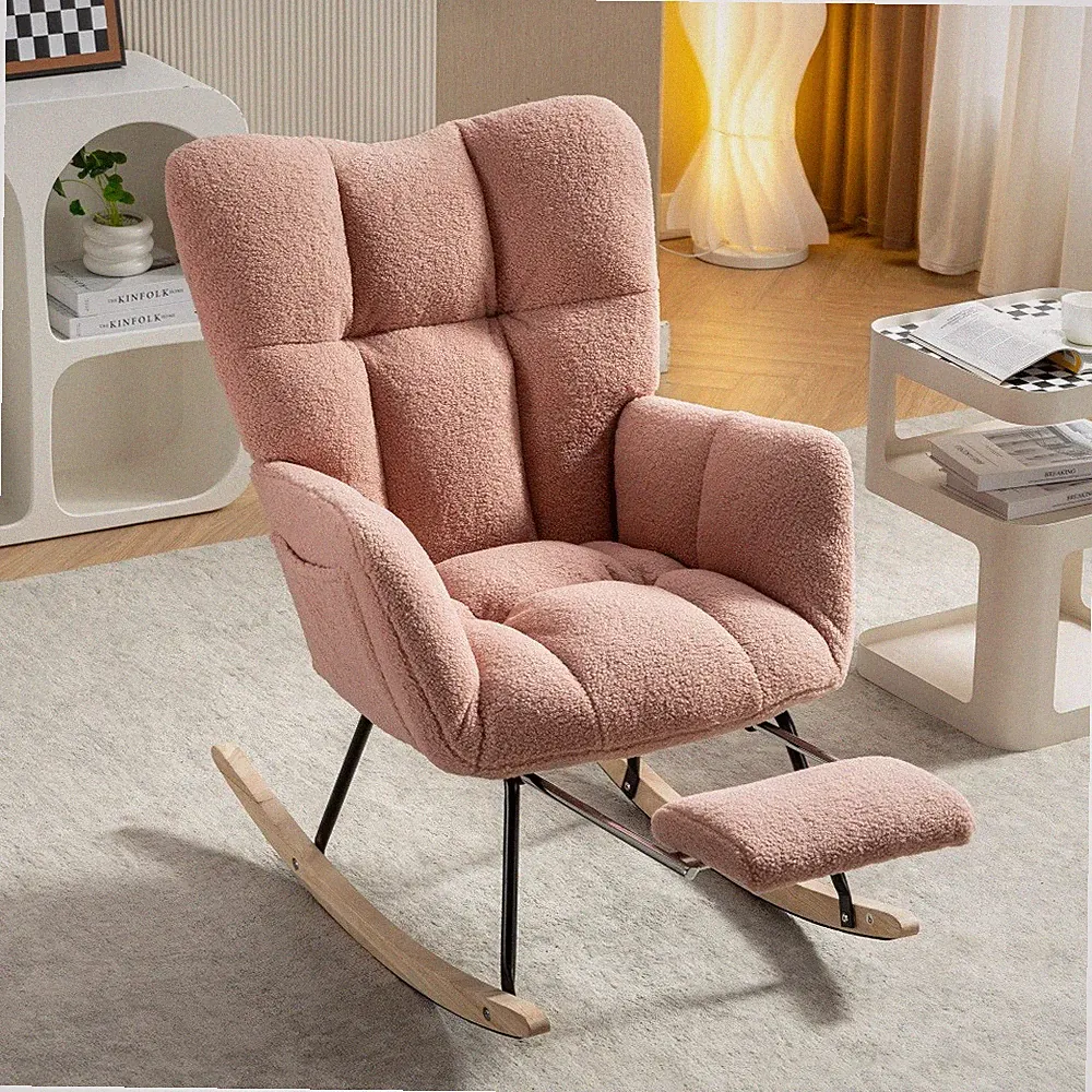 Recliner with Adjustable Footstool High-Back Design Right-Side Storage Pocket
