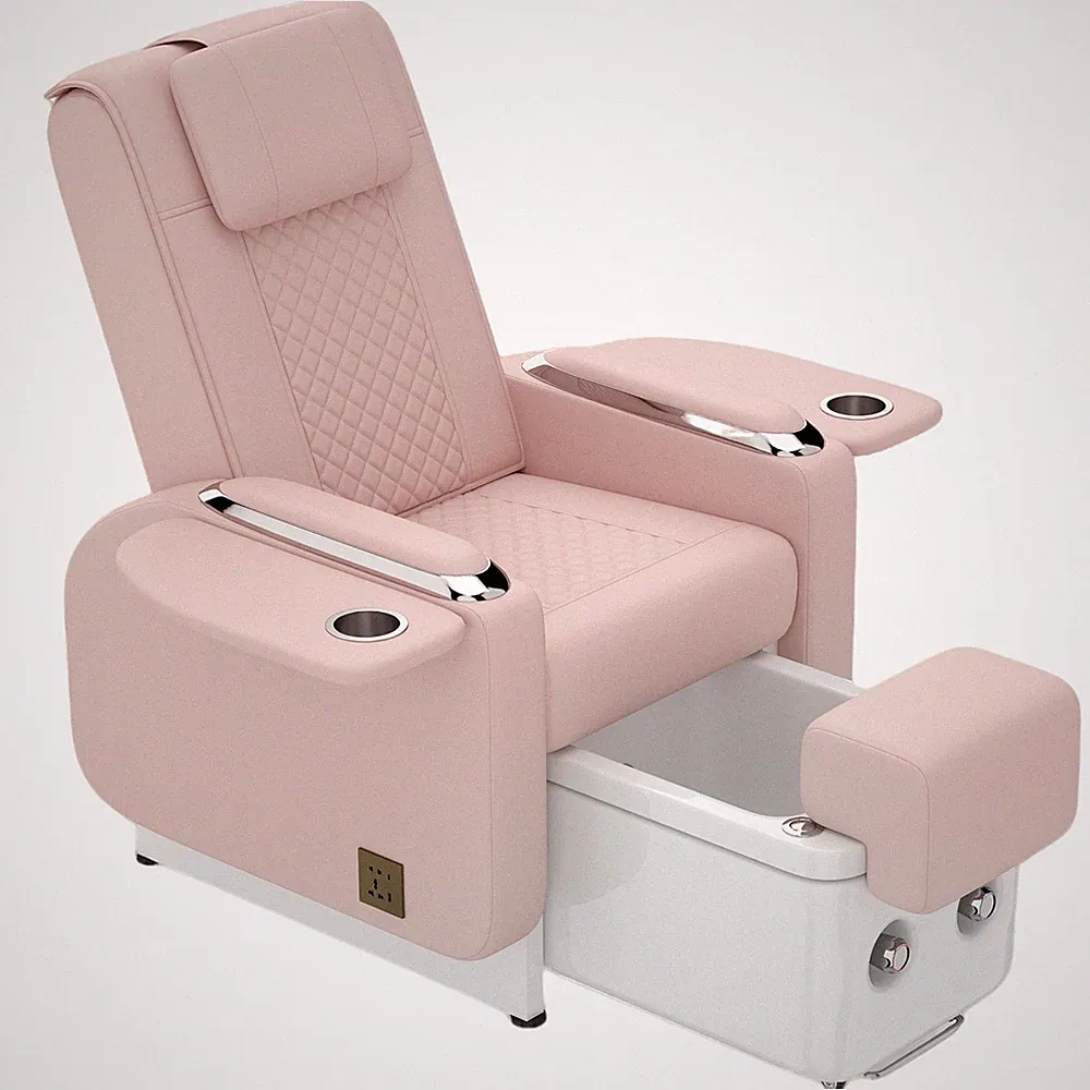 Reclining Manicure Chair Pedicure Station Nail Tech Salon Back Massage Foot Spa