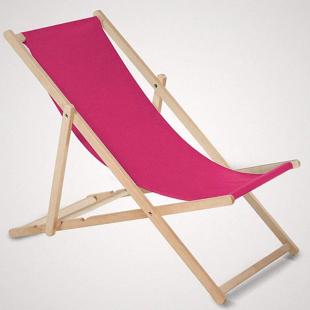 Wooden Deck Chair Sun Bed Folding Beech Foldable Reclining 20 Colours Sturdy UK